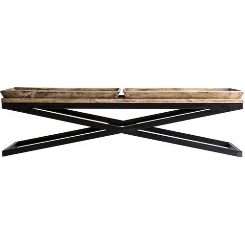 Table Basse Design Rustique Avec Plateau Effet Bois Vieilli