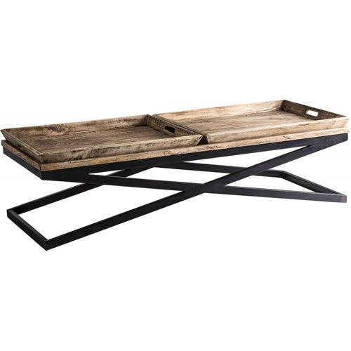 Table Basse Design Rustique Avec Plateau Effet Bois Vieilli