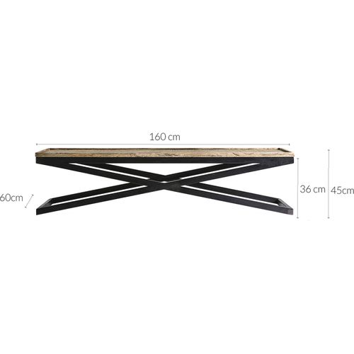 Table Basse Design Rustique Avec Plateau Effet Bois Vieilli