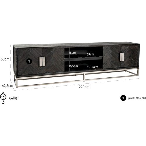 Meuble TV Blackbone 4 Portes