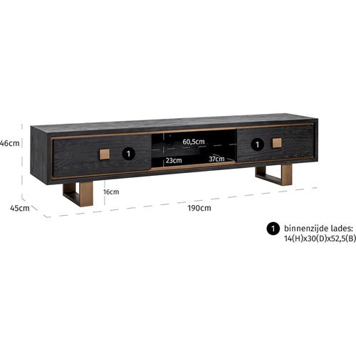 Meuble TV Hunter 2 Tiroirs