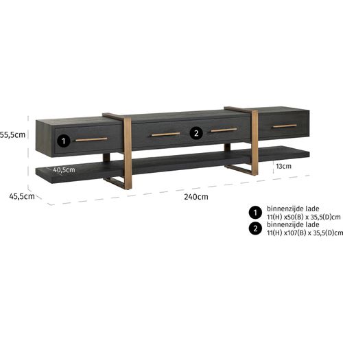 Meuble TV Cambon 3 Tiroirs