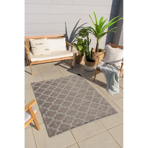 Tapis Tissé Extérieur Scoobi Ethnique 120 X 160 Cm Beige