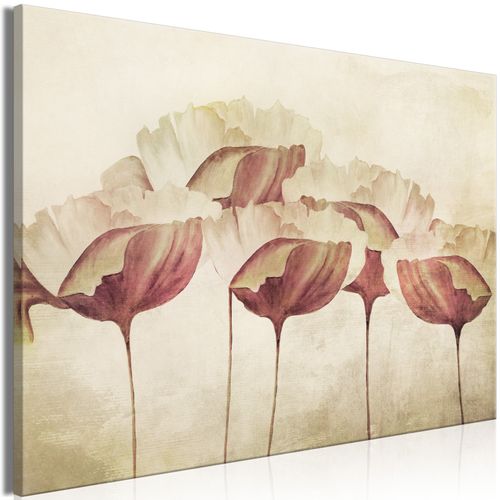Tableau Fleurs En Beige Partie 1 Large 90 X 60 Cm Beige