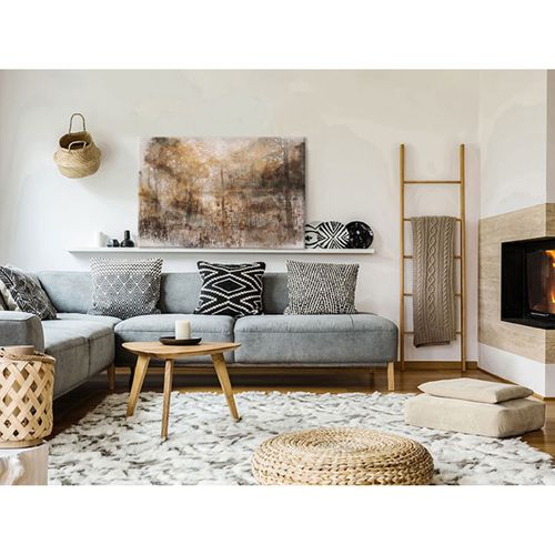 Tableau Coeur De La Forêt Partie 1 Wide 120 X 80 Cm Beige