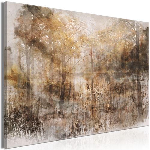 Tableau Coeur De La Forêt Partie 1 Wide 120 X 80 Cm Beige