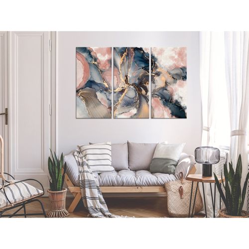 Parcours Sentimental Tableau (3 Parties) 120 X 80 Cm Bleu