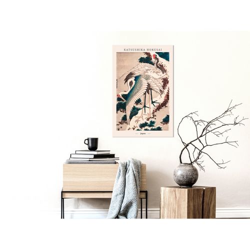Tableau Grues Japonaises, Partie 1e 40 X 60 Cm Beige