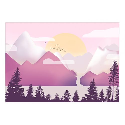 Papier Peint Landscape At Sunset - Third Variant 300 X 210 Cm Rose