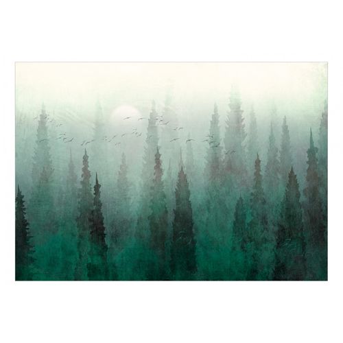 Papier Peint Flight Over The Forest - First Variant 450 X 315 Cm Vert
