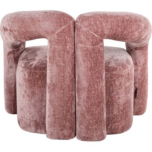 Fauteuil Chenille Rose Douillet Bergen