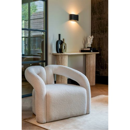 Fauteuil Douillet Easy Chair Dana Blanc Pelucheux