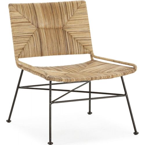 Chaise Détente Osier et Métal Élégante