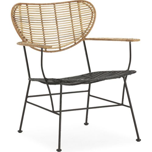 Fauteuil Élégance Osier Métal Noir