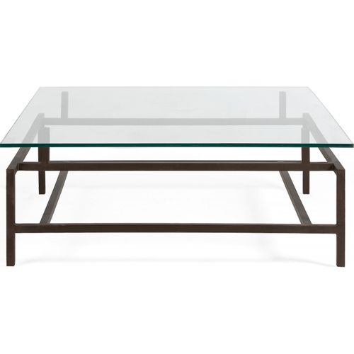 Table Basse Design Verre Et Métal Bronze