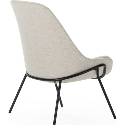 Fauteuil Confort Métal Tissu - Noir/beige