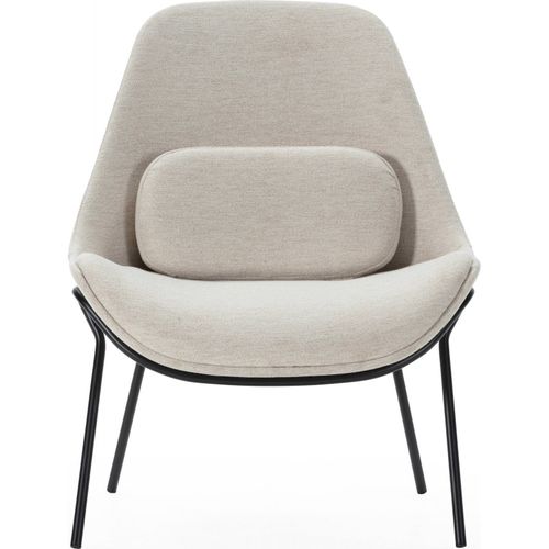 Fauteuil Confort Métal Tissu - Noir/beige