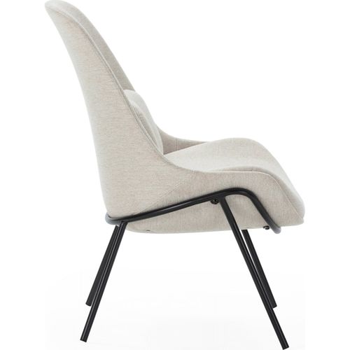 Fauteuil Confort Métal Tissu - Noir/beige