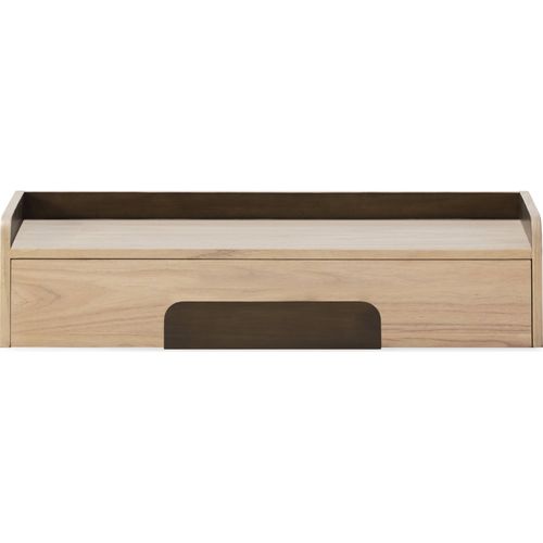 Console Élégante En Bois Naturel Et Laiton