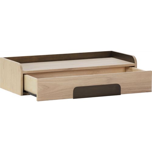 Console Élégante En Bois Naturel Et Laiton