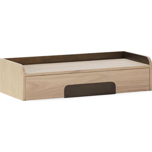 Console Élégante En Bois Naturel Et Laiton