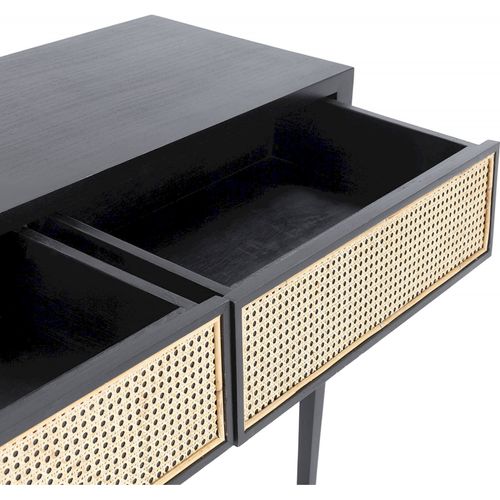 Console Chic En Bois De Cèdre Et Rotin