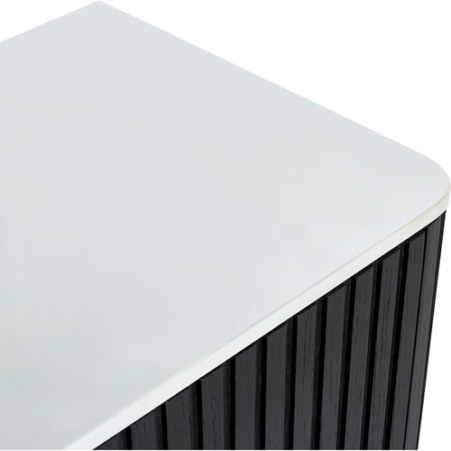 Buffet Élégant Finition Marbre Doré Et Noir