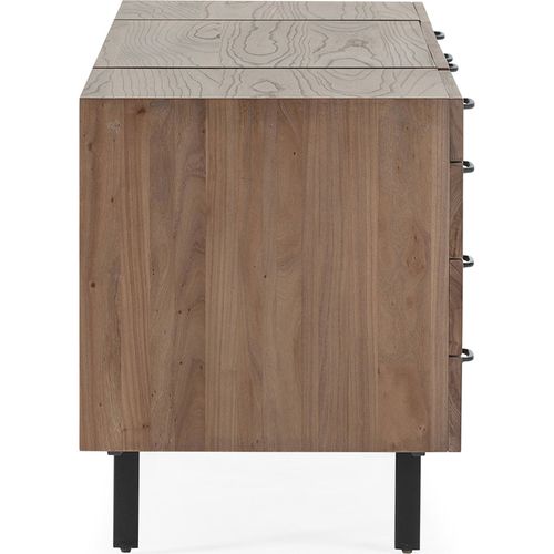 Buffet Design Élégant En Bois D'orme Et Métal