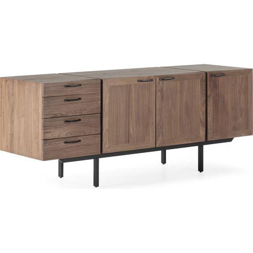 Buffet Design Élégant En Bois D'orme Et Métal