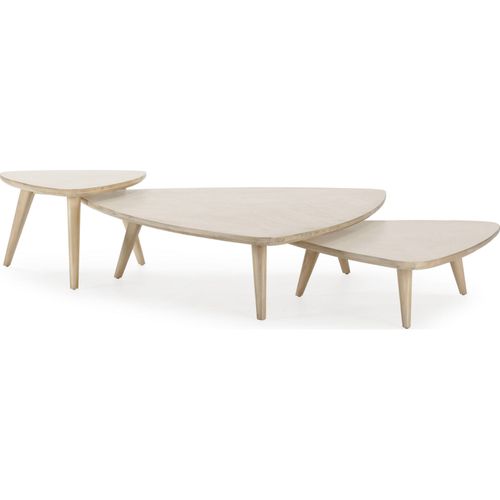 Table Basse Élégante En Cèdre Blanc Voilé