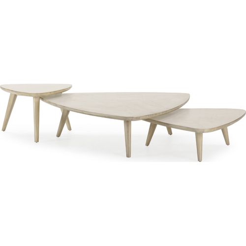 Table Basse Épurée En Bois De Cèdre Blanc Voilé