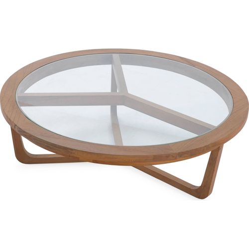 Table De Salon Élégante En Bois Et Verre