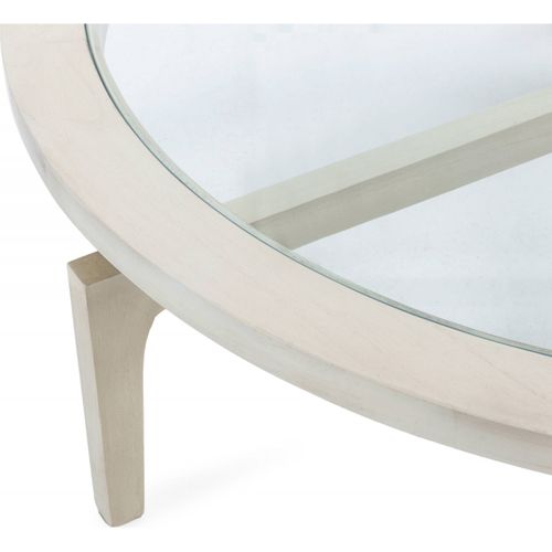 Table Basse Élégante En Bois Et Verre Blanc Voilé