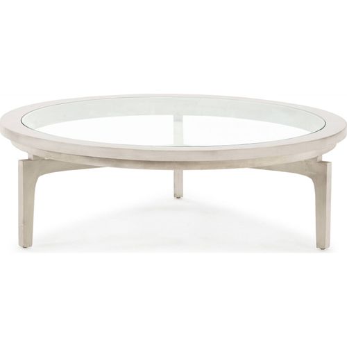 Table Basse Élégante En Bois Et Verre Blanc Voilé