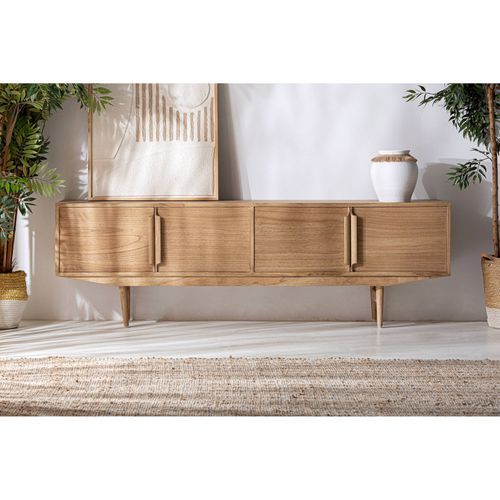 Meuble TV En Bois Mindi Style Nordique Naturel