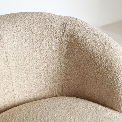 Fauteuil Privas Bouclé Crème Esprit Déco