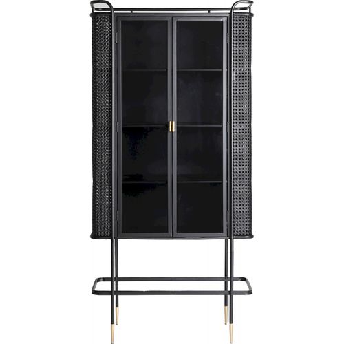 Vitrine Design Industriel Noir Et Or Last Deco