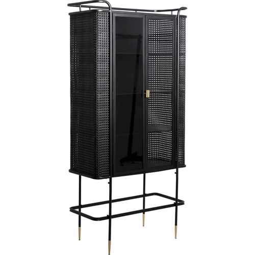 Vitrine Design Industriel Noir Et Or Last Deco