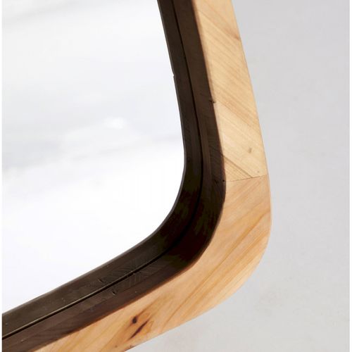 Miroir Lecco Élégant En Bois Naturel Et Verre