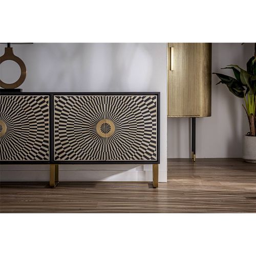 Buffet Élégance Gatsby Noir Et Or Style Deco