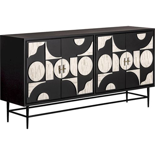 Buffet Athy Élégant Noir Et Blanc Contemporain