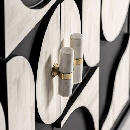 Buffet Athy Élégant Noir Et Blanc Contemporain