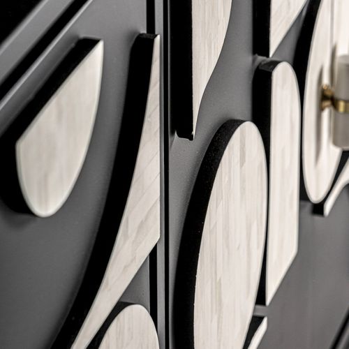 Buffet Athy Élégant Noir Et Blanc Contemporain