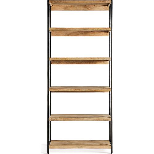 Étagère Bois Mango Style Industriel Noir