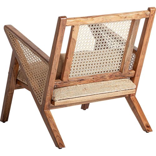 Fauteuil Hickory Boho En Bois Naturel Et Tissu