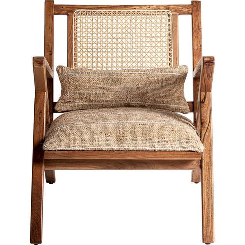 Fauteuil Hickory Boho En Bois Naturel Et Tissu