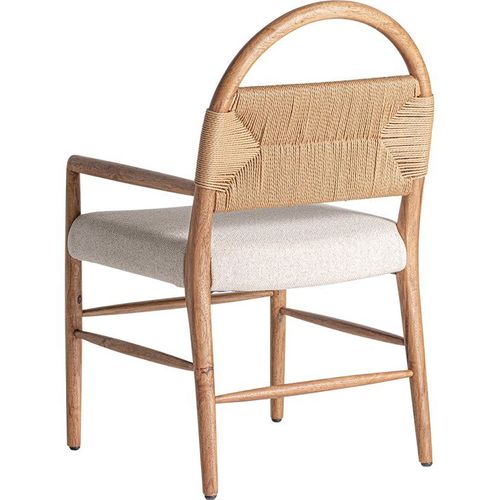 Fauteuil Hickory Boho En Bois Naturel Et Tissu