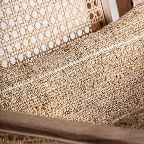 Fauteuil Hickory Boho En Bois Naturel Et Tissu