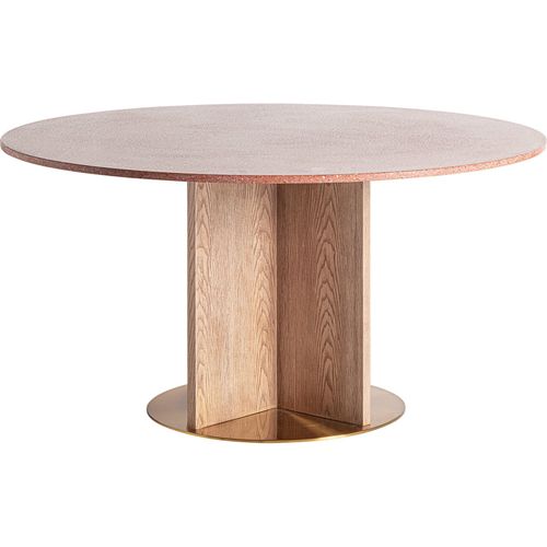 Table Salle à Manger Alferce Rouge Doré Style Art Déco