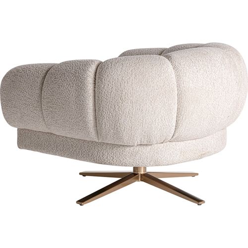 Fauteuil Elise Velours Blanc Cassé Art Déco